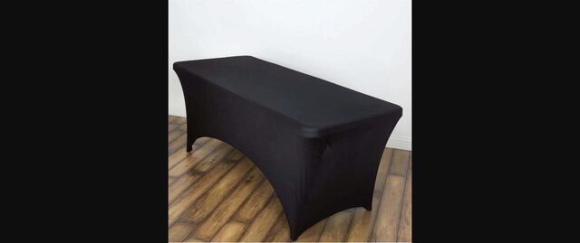 Black Spandex 6ft Table Linen Rentals — Syracuse, NY